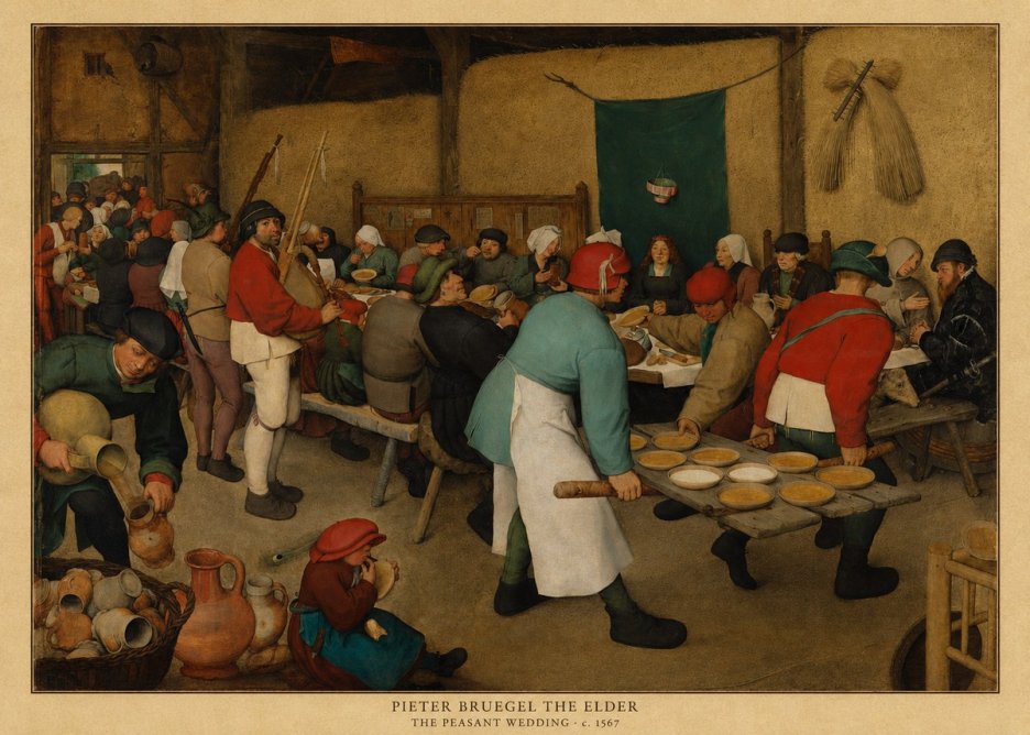 Pieter Bruegel The Peasant Wedding V No5 - Poszter