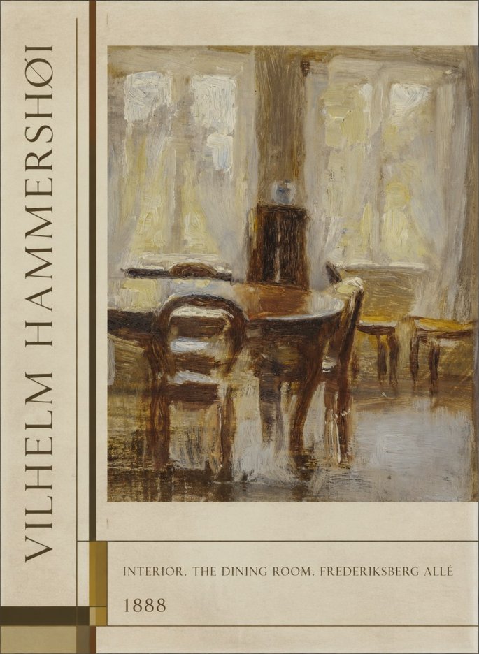 Vilhelm Hammershøi Interior. the Dining Room. Frederiksberg Allé No2 - Poszter