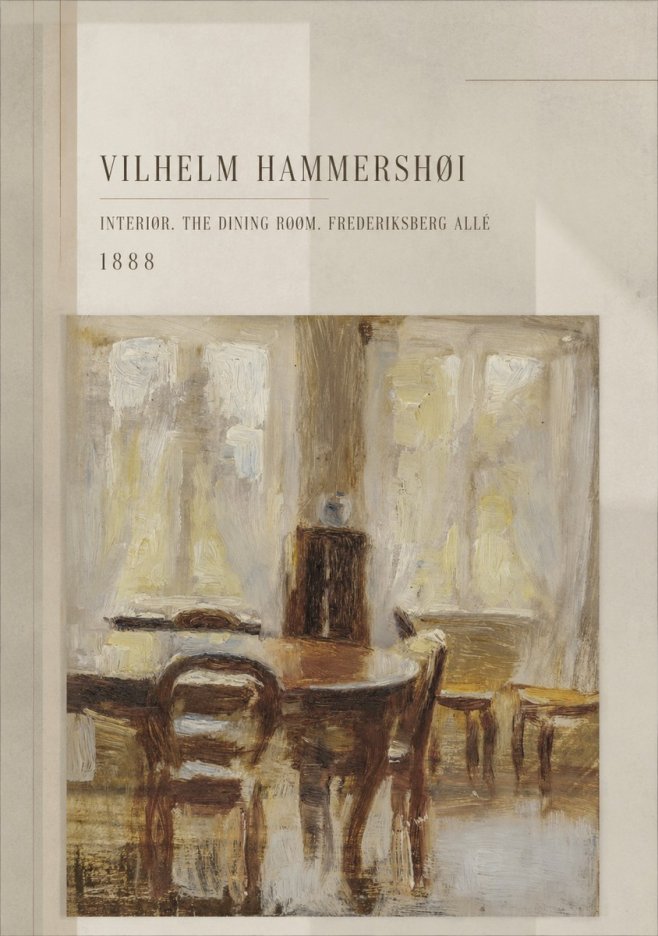 Vilhelm Hammershøi Interior. the Dining Room. Frederiksberg Allé No3 - Poszter