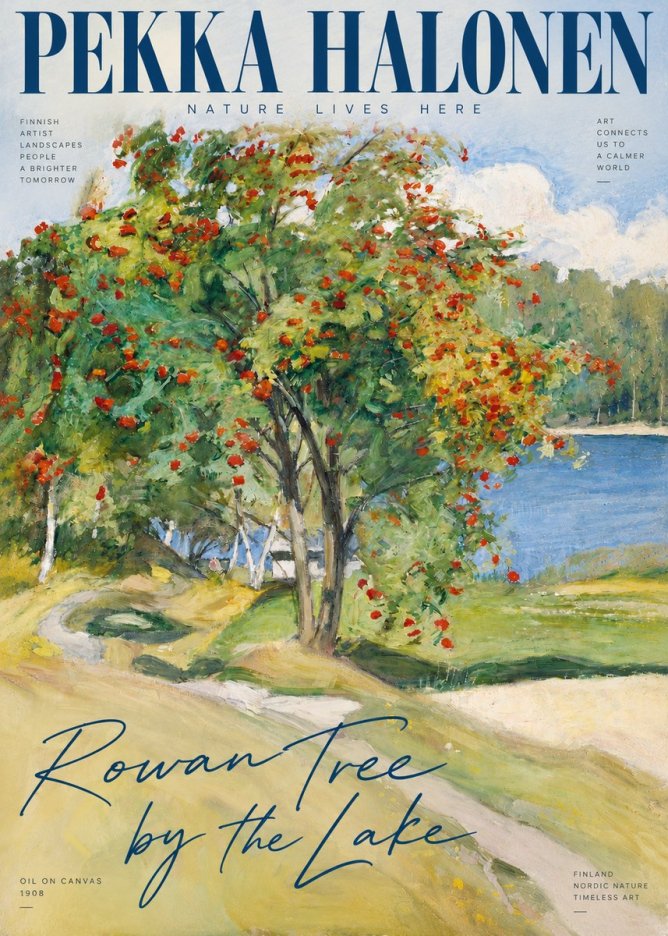 Pekka Halonen Rowan Tree by the Lake No3 - Poszter