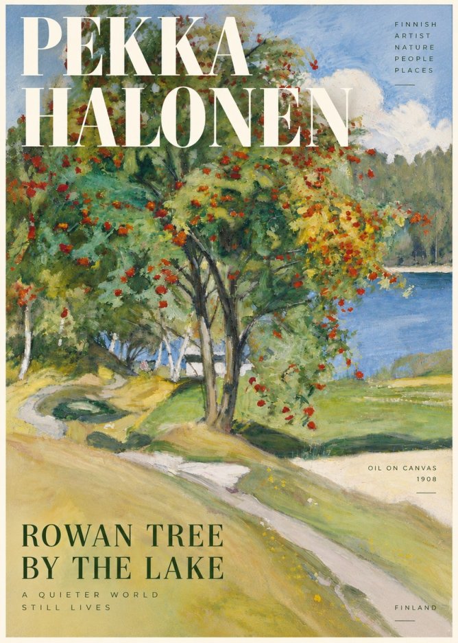 Pekka Halonen Rowan Tree by the Lake No6 - Poszter