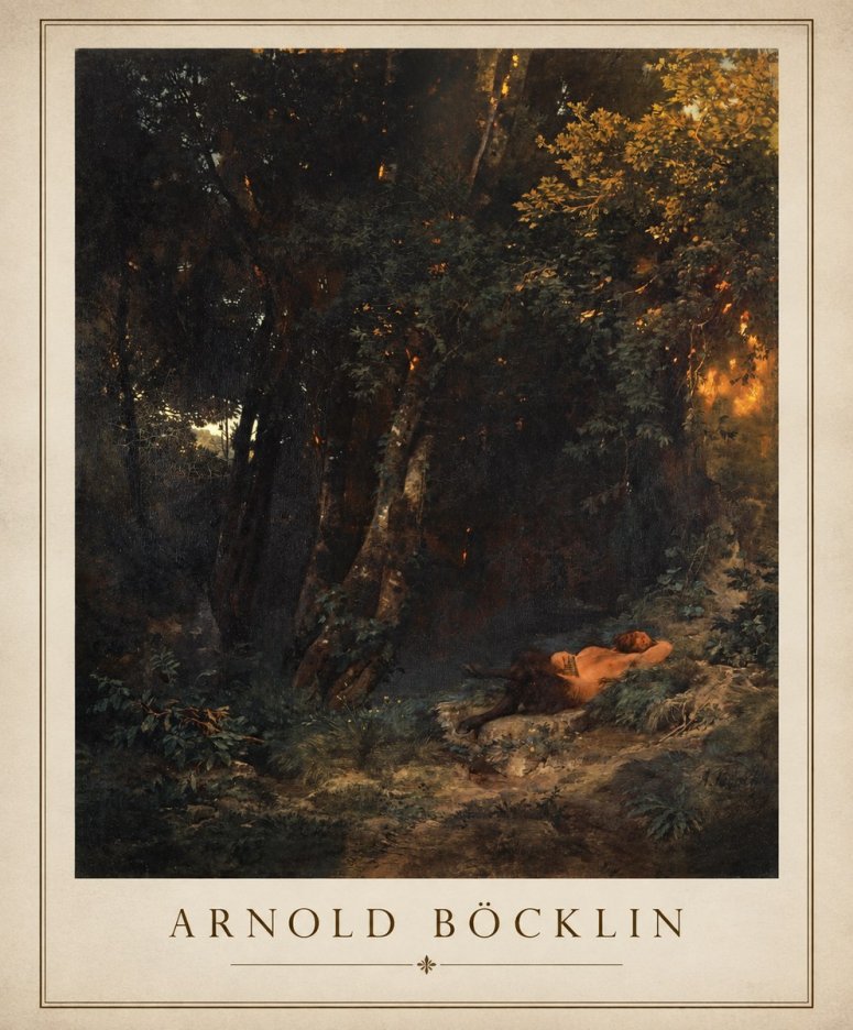 Arnold Böcklin A Faun Asleep No1 - Poszter