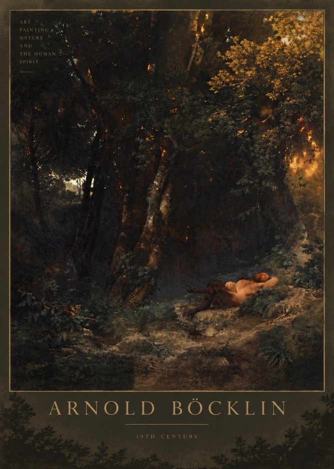 Arnold Böcklin A Faun Asleep No6 - Poszter