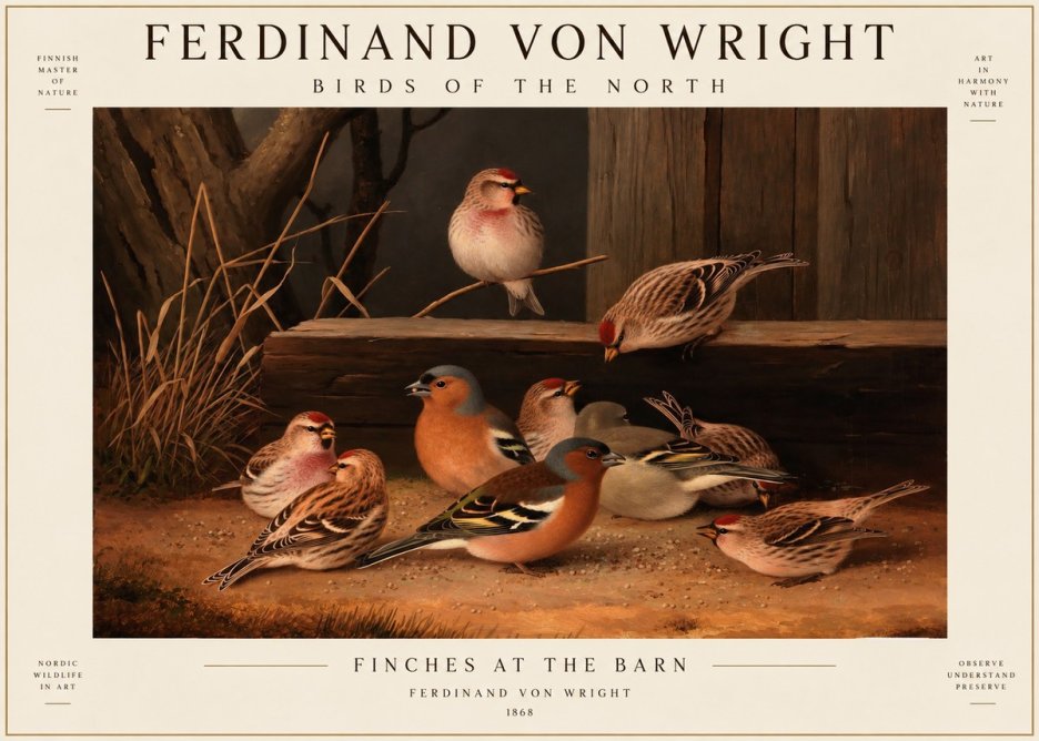 Ferdinand von Wright Finches No3 - Poszter