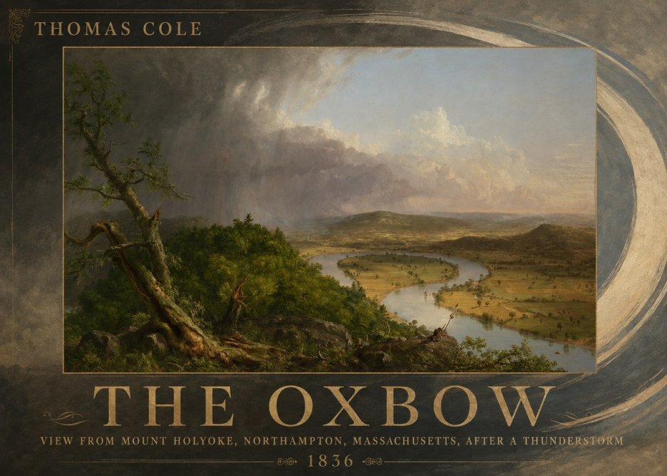 Thomas Cole View from Mount Holyoke, Northampton, Massachusetts, After a Thunderstorm—the Oxbow II No3 - Poszter