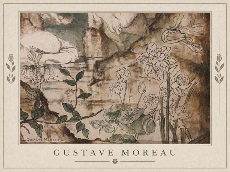 Gustave Moreau Floral Study No2 - Poszter