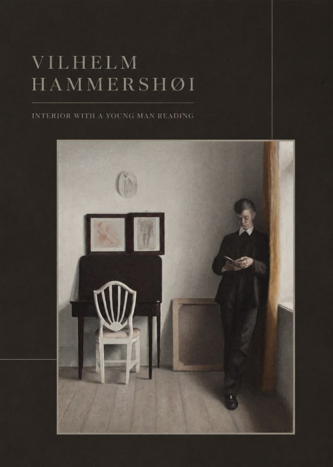 Vilhelm Hammershøi Interior with a Young Man Reading No3 - Poszter