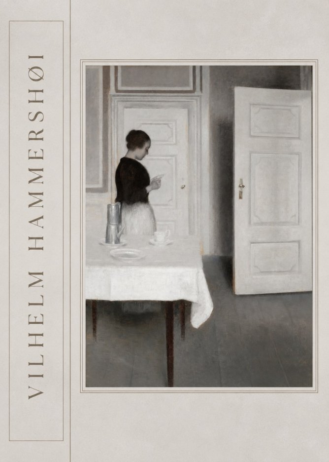 Vilhelm Hammershøi Interior with a Woman Reading a Letter No2 - Poszter