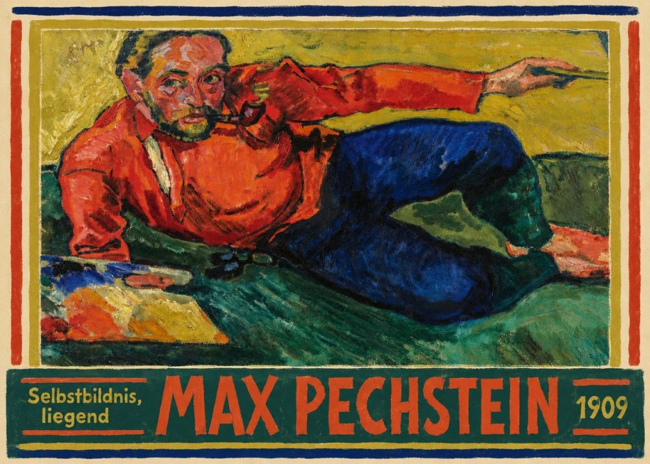 Max Pechstein Selbstbildnis, Liegend No6 - Poszter