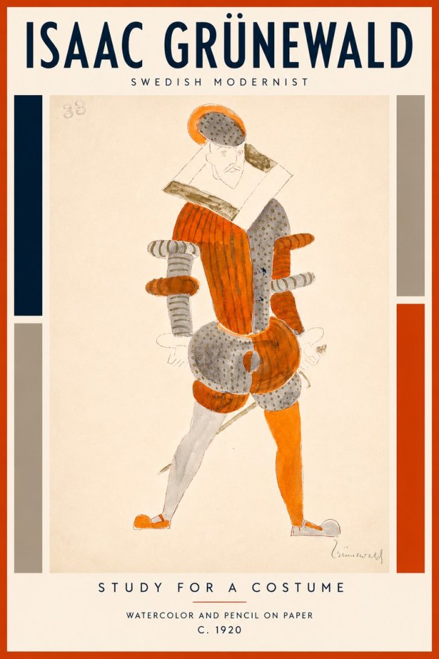 Isaac Grünewald Study for a Costume II No2 - Poszter