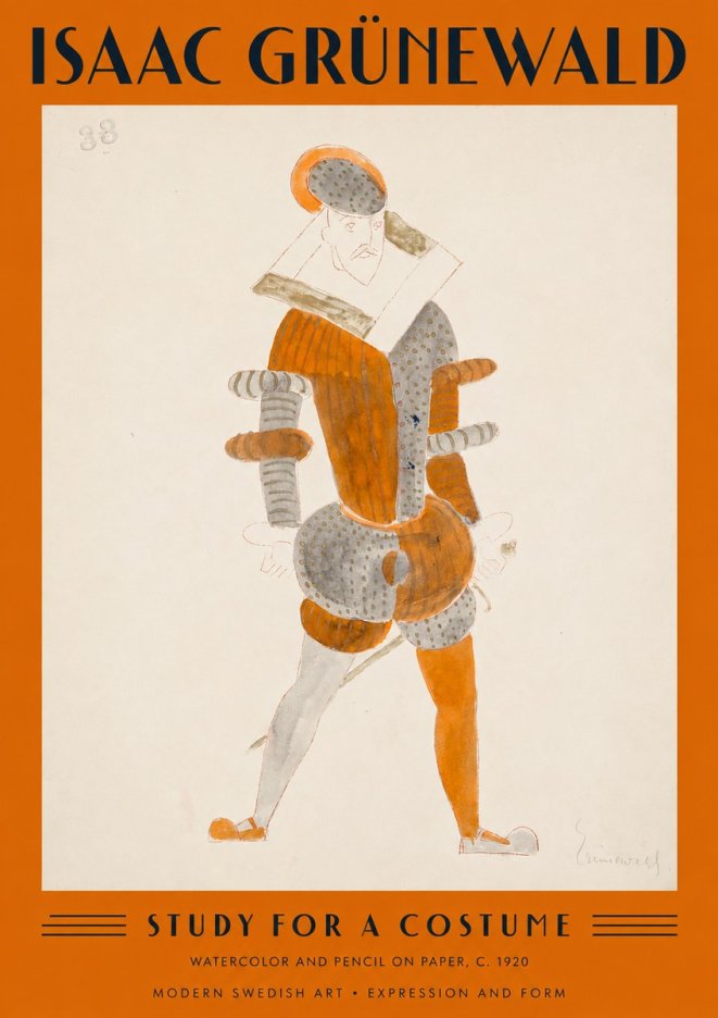 Isaac Grünewald Study for a Costume II No3 - Poszter