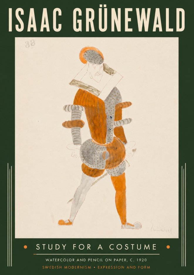 Isaac Grünewald Study for a Costume II No6 - Poszter