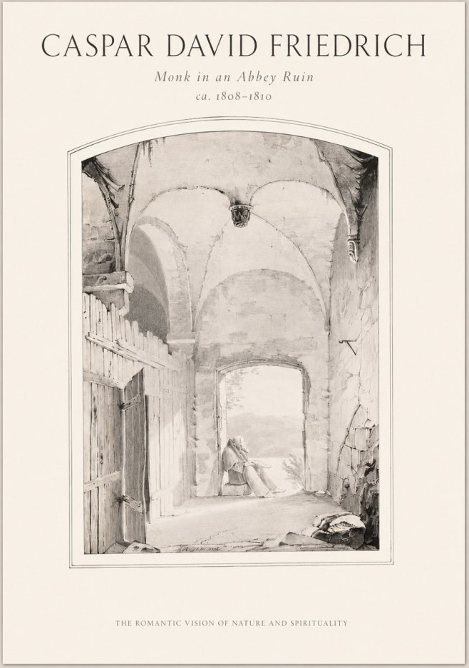 Caspar David Friedrich Monk in an Abbey Ruin No1 - Poszter