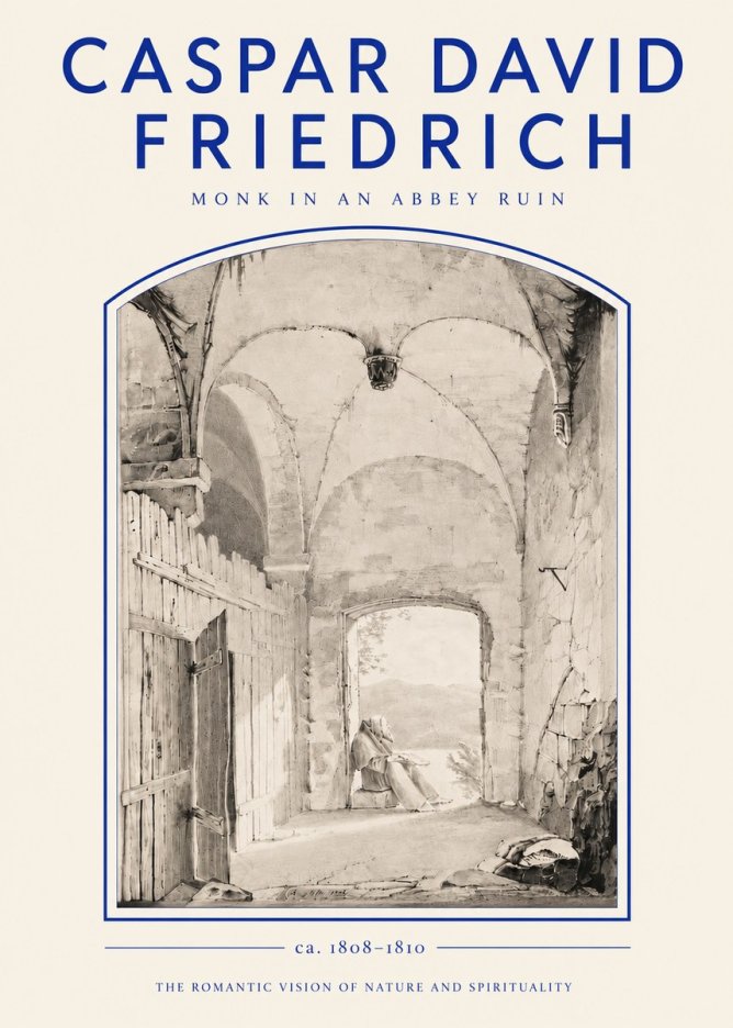 Caspar David Friedrich Monk in an Abbey Ruin No3 - Poszter