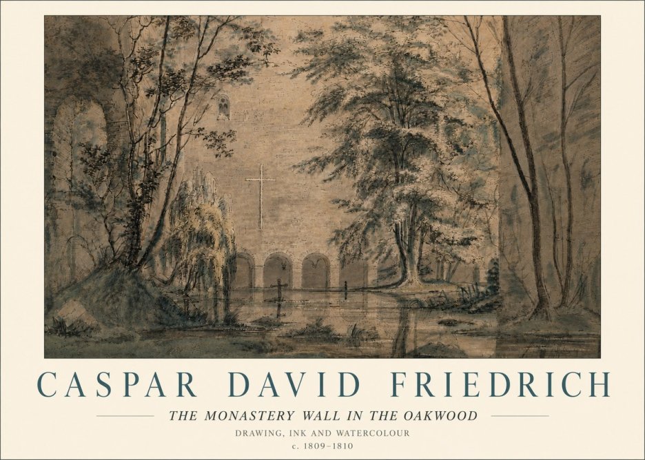 Caspar David Friedrich The Monastery Wall in the Oakwood No6 - Poszter