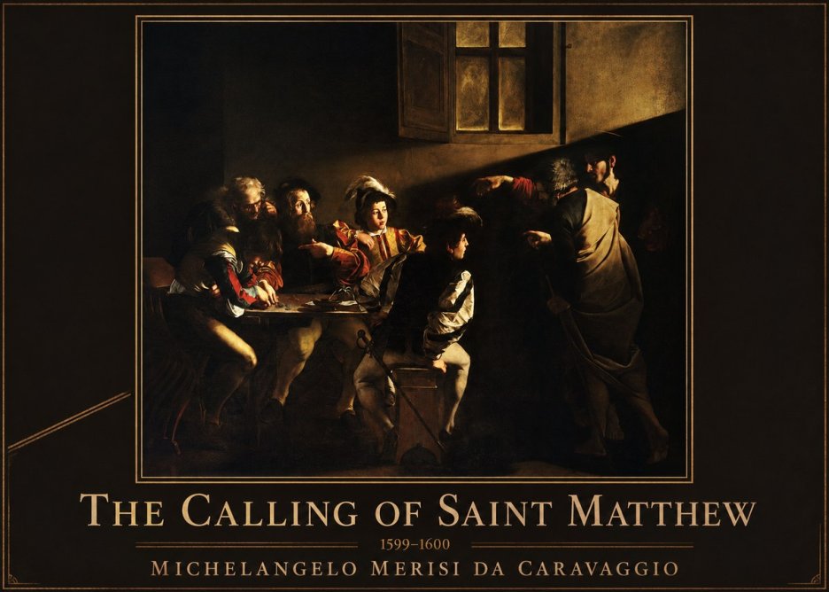 Michelangelo Merisi da Caravaggio The Calling of Saint Matthew I No1 - Poszter