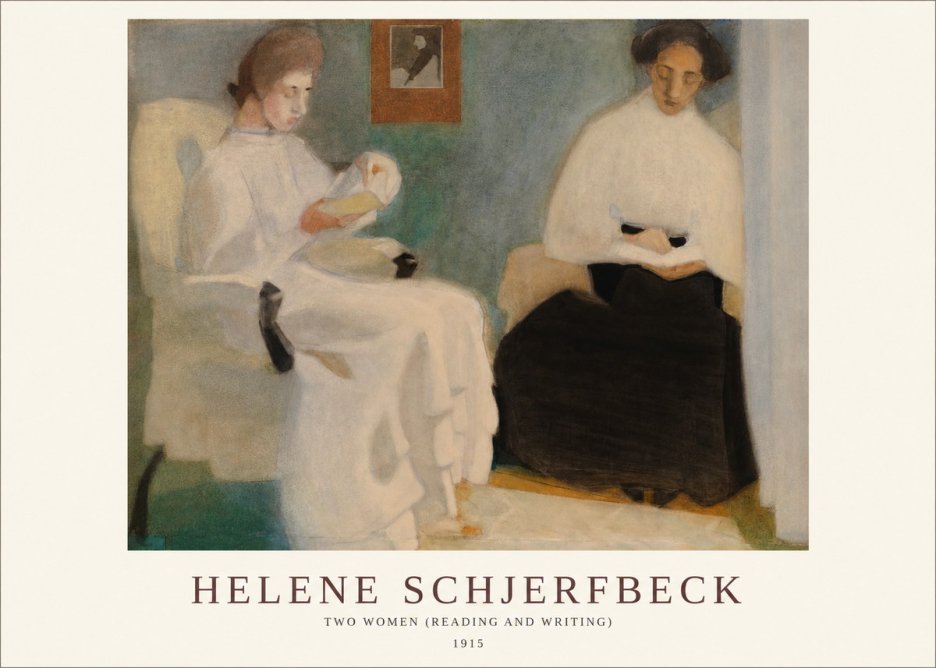 Helene Schjerfbeck Two Women (Reading and Writing) No1 - Poszter