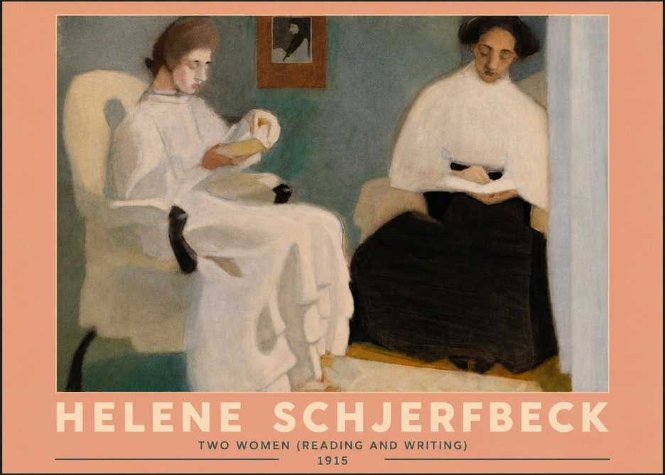 Helene Schjerfbeck Two Women (Reading and Writing) No5 - Poszter