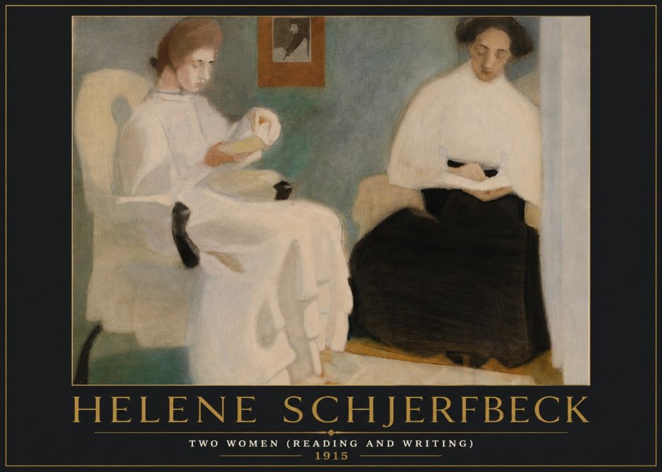 Helene Schjerfbeck Two Women (Reading and Writing) No6 - Poszter