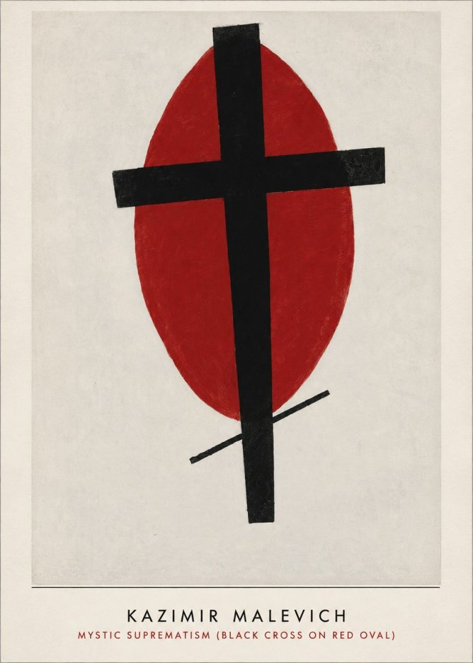 Kazimir Malevich Mystic Suprematism (Black Cross on Red Oval) No3 - Poszter