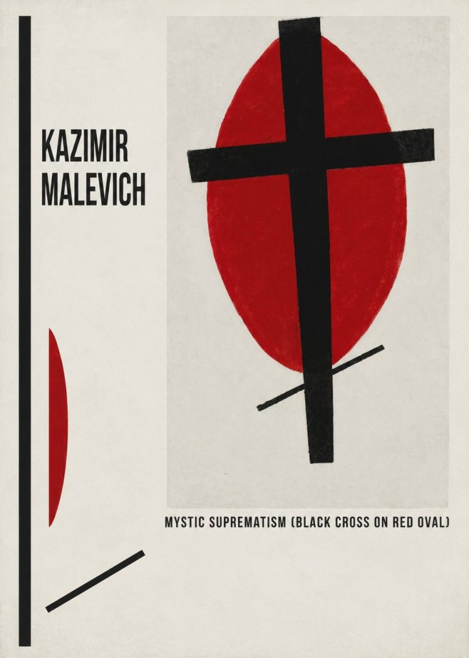 Kazimir Malevich Mystic Suprematism (Black Cross on Red Oval) No6 - Poszter