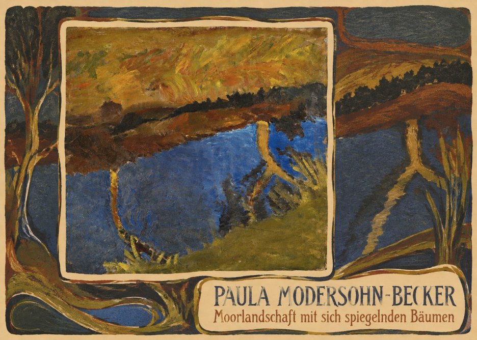 Paula Modersohn-Becker Moorlandschaft Mit Sich Spiegelnden Bäumen No3 - Poszter