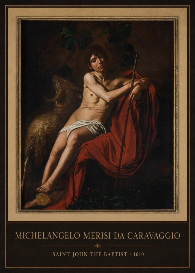 Michelangelo Merisi da Caravaggio Saint John the Baptist III No1 - Poszter