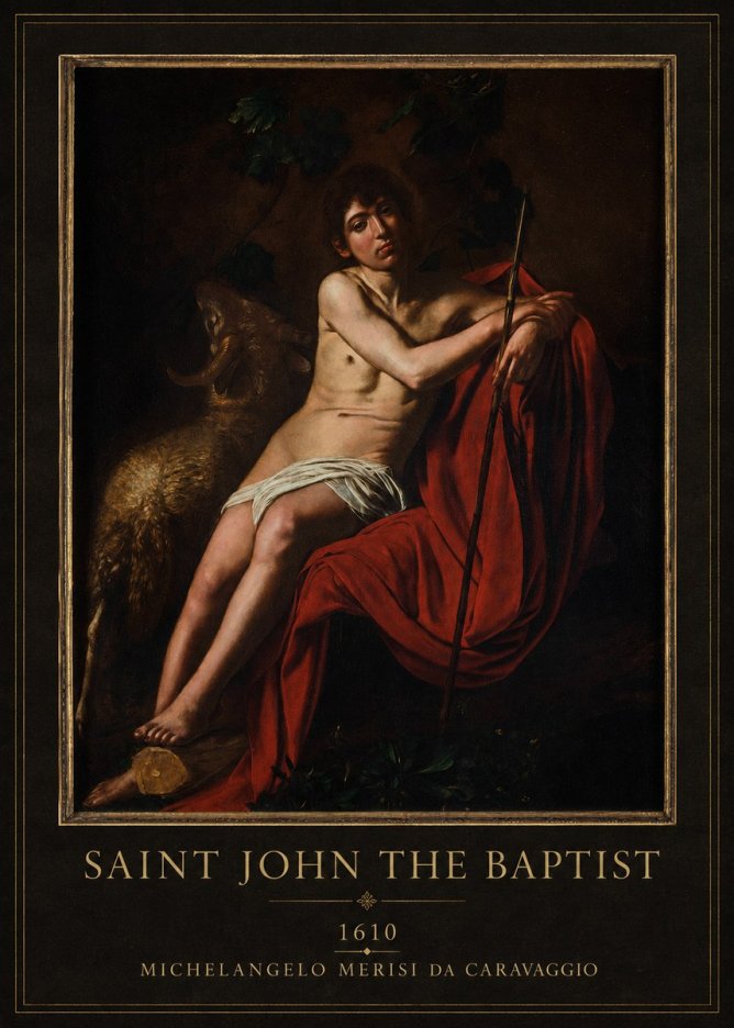 Michelangelo Merisi da Caravaggio Saint John the Baptist III No4 - Poszter