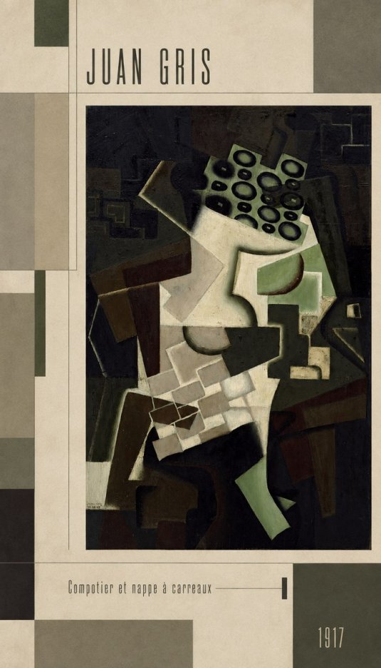 Juan Gris Compotier Et Nappe À Carreaux No3 - Poszter