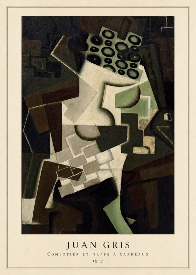 Juan Gris Compotier Et Nappe À Carreaux No4 - Poszter