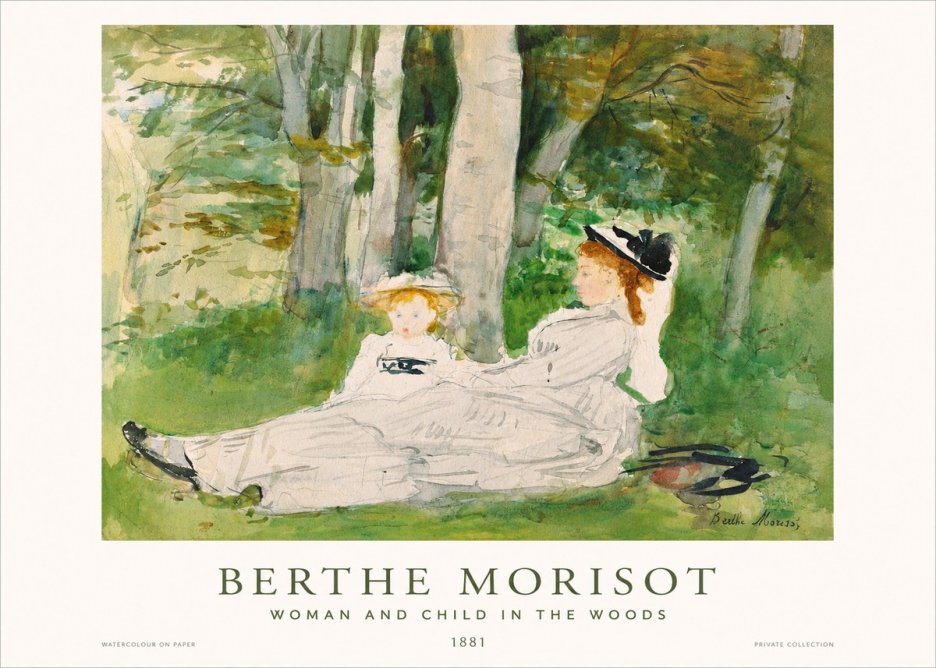 Berthe Morisot Woman and Child in the Woods No1 - Poszter