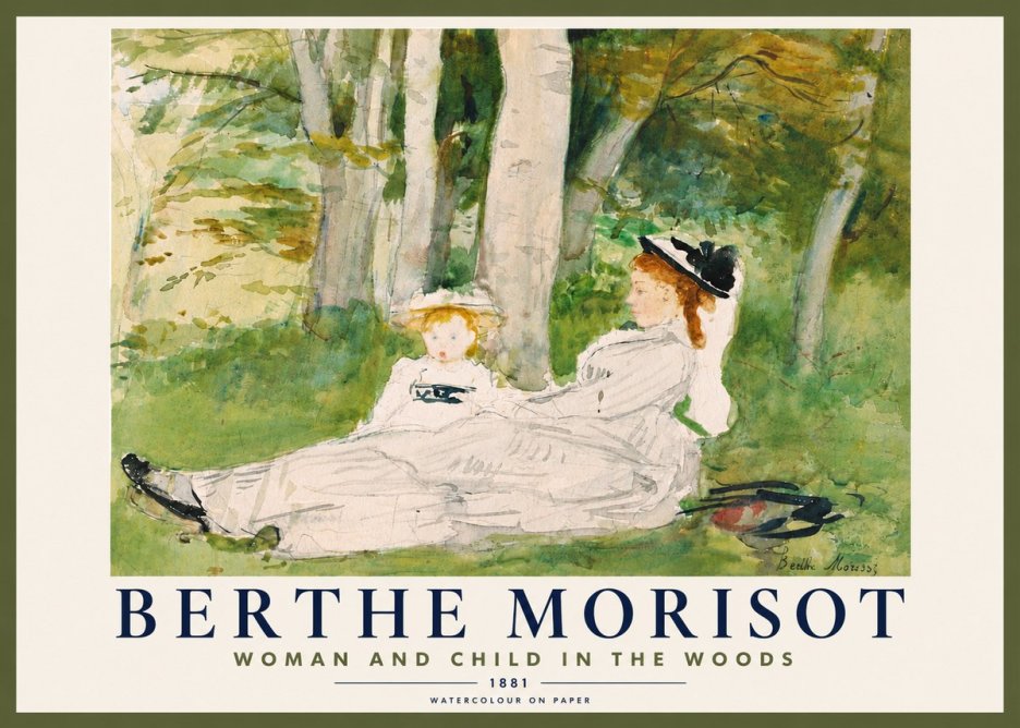 Berthe Morisot Woman and Child in the Woods No5 - Poszter