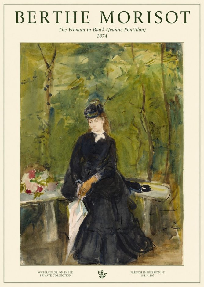 Berthe Morisot The Woman in Black (Jeanne Pontillon) No1 - Poszter