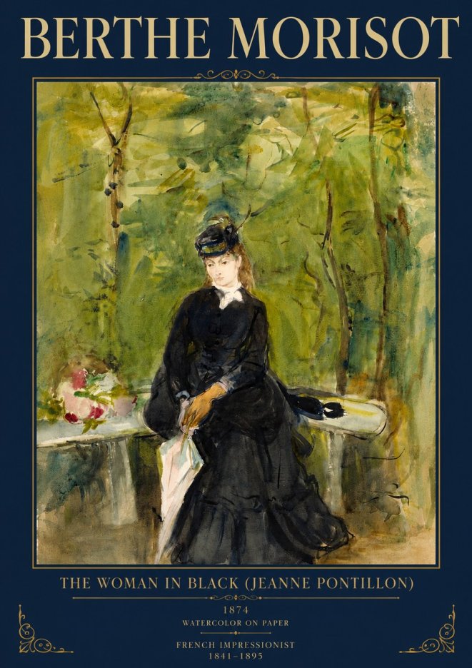 Berthe Morisot The Woman in Black (Jeanne Pontillon) No3 - Poszter