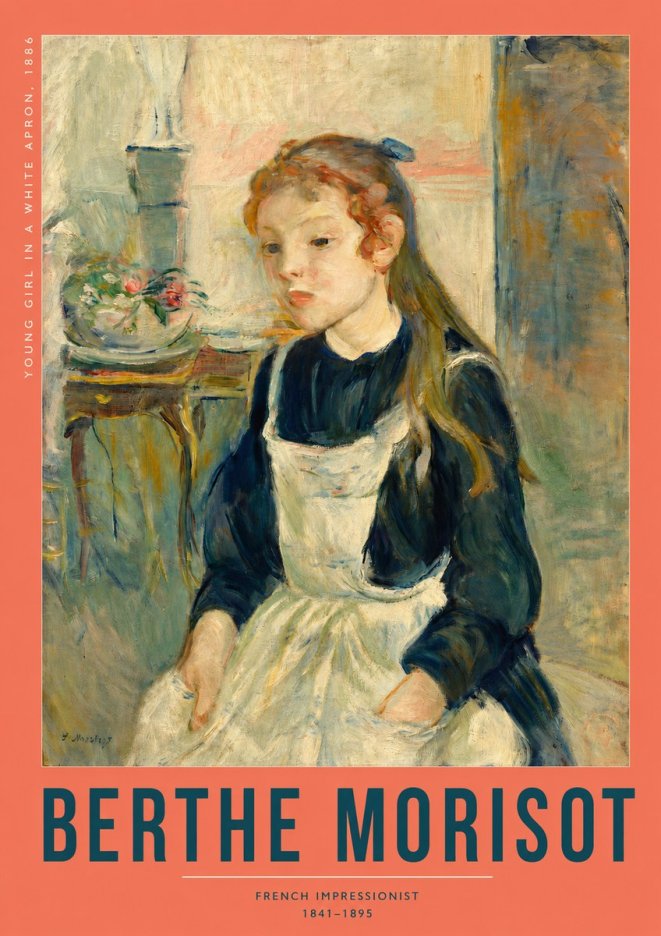 Berthe Morisot Young Girl in a White Apron No2 - Poszter