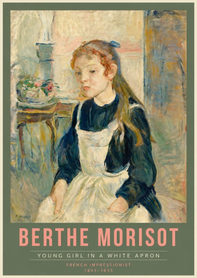 Berthe Morisot Young Girl in a White Apron No4 - Poszter