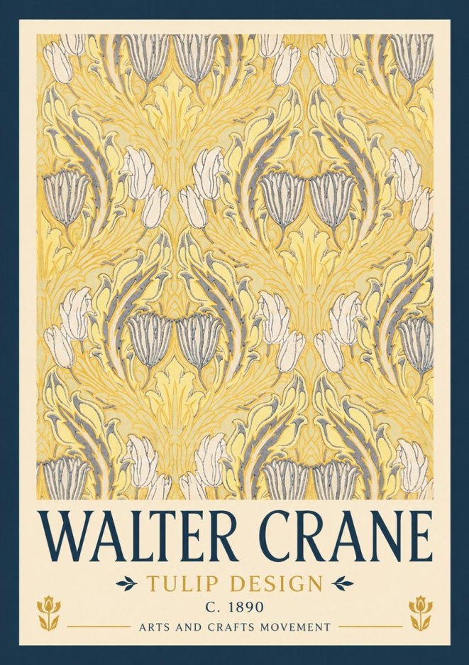 Walter Crane Tulip Design II No2 - Poszter