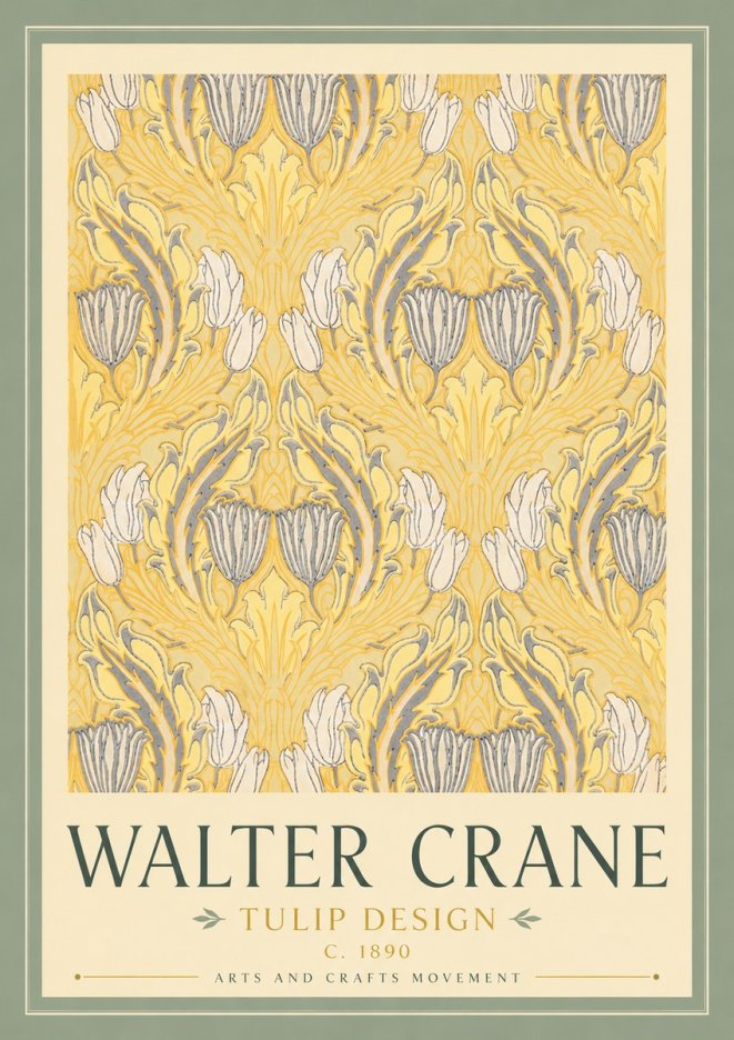 Walter Crane Tulip Design II No3 - Poszter