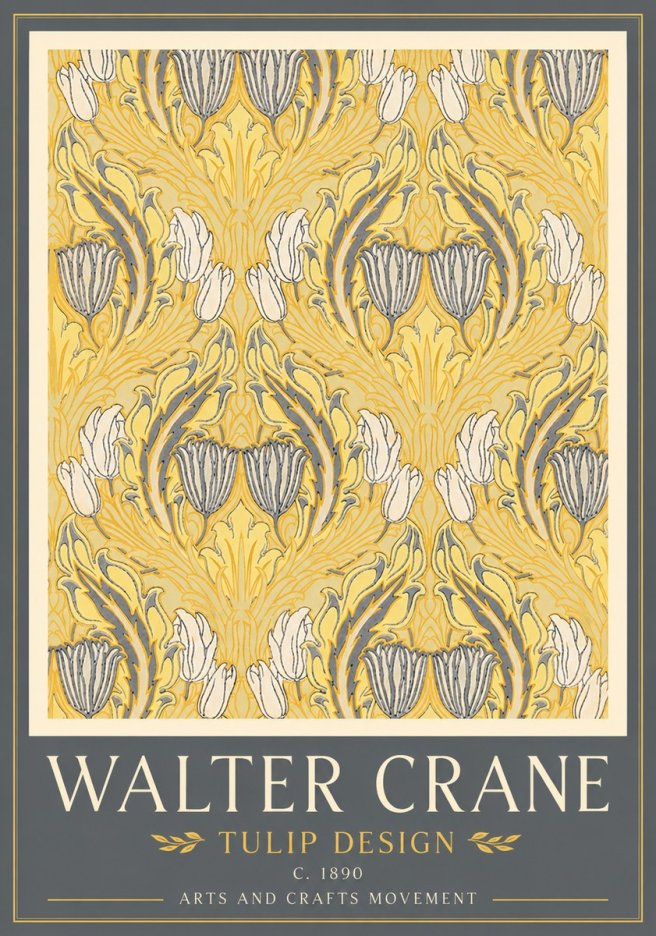 Walter Crane Tulip Design II No4 - Poszter