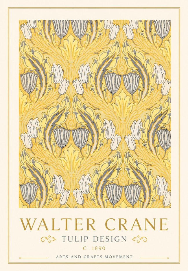 Walter Crane Tulip Design II No5 - Poszter