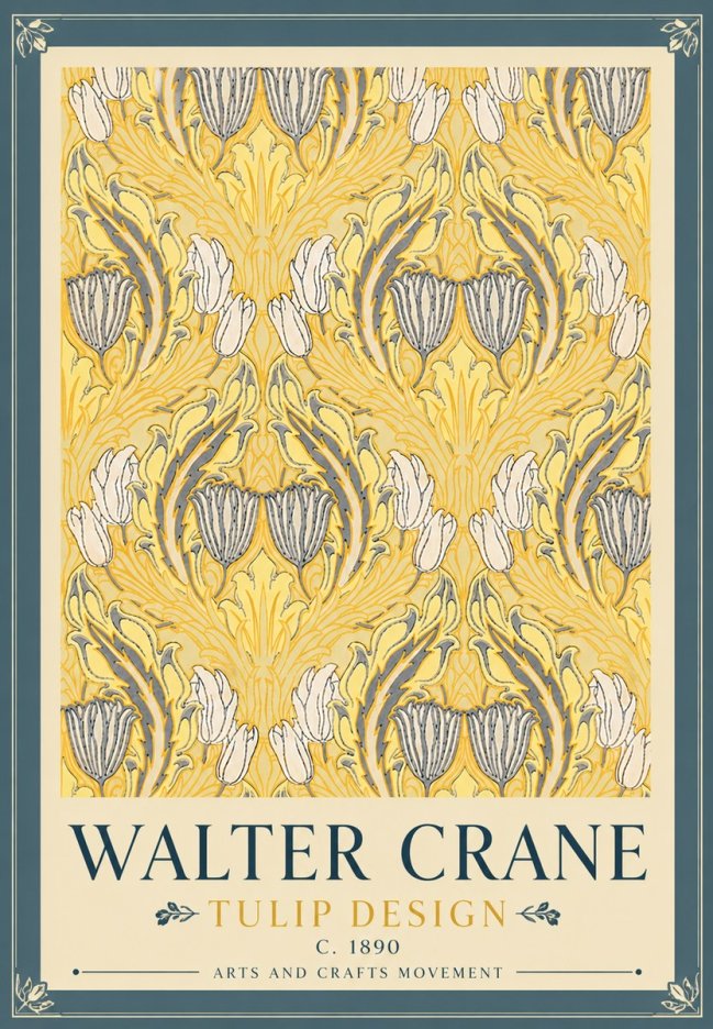 Walter Crane Tulip Design II No6 - Poszter