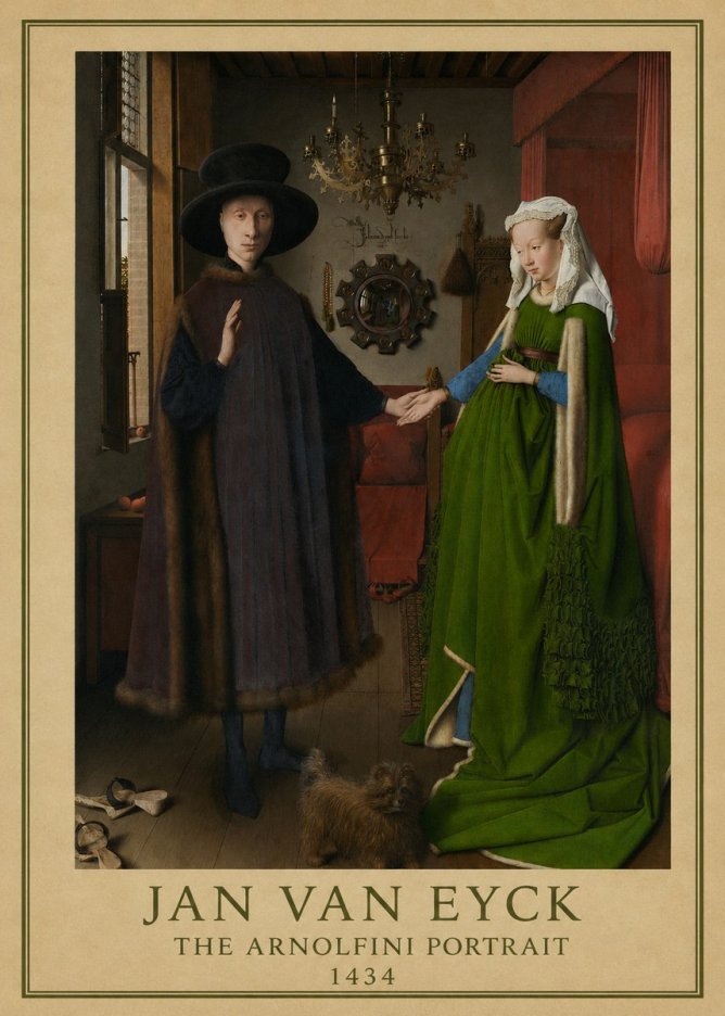 Jan van Eyck The Arnolfini Portrait V No1 - Poszter