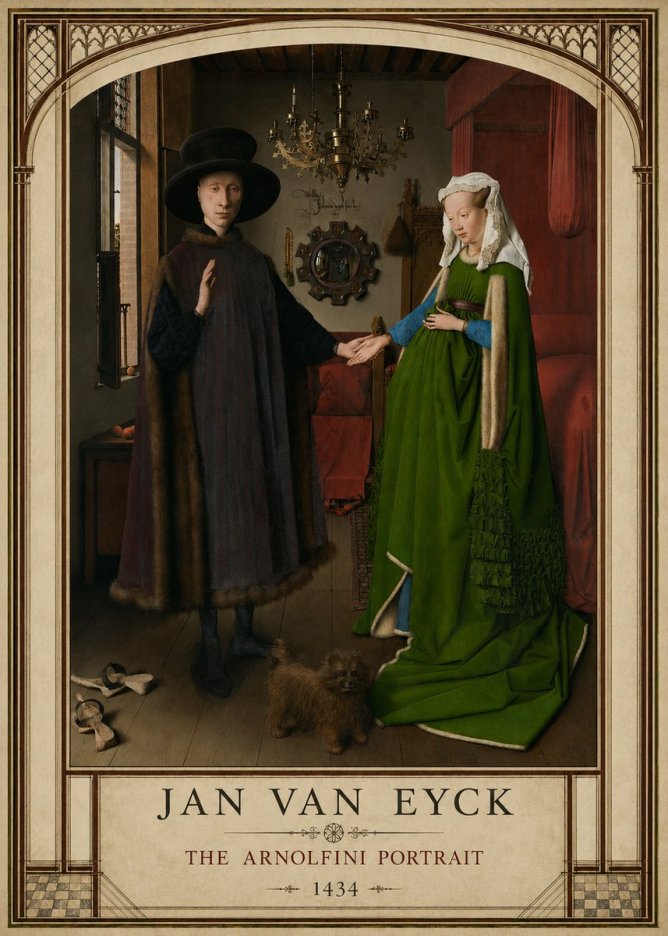 Jan van Eyck The Arnolfini Portrait V No3 - Poszter