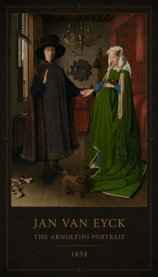 Jan van Eyck The Arnolfini Portrait V No5 - Poszter