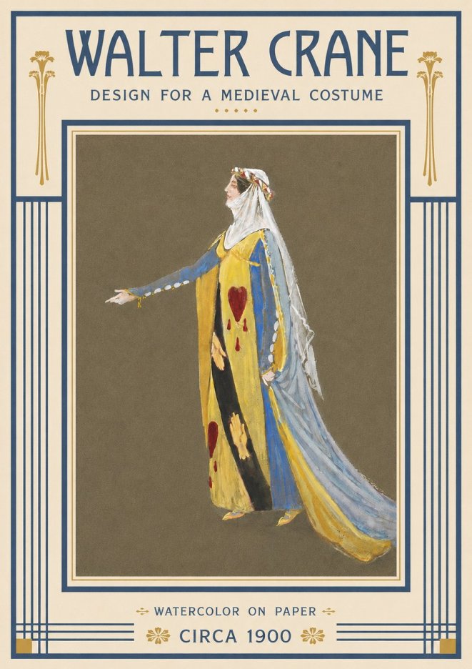 Walter Crane Design for a Medieval Costume No3 - Poszter