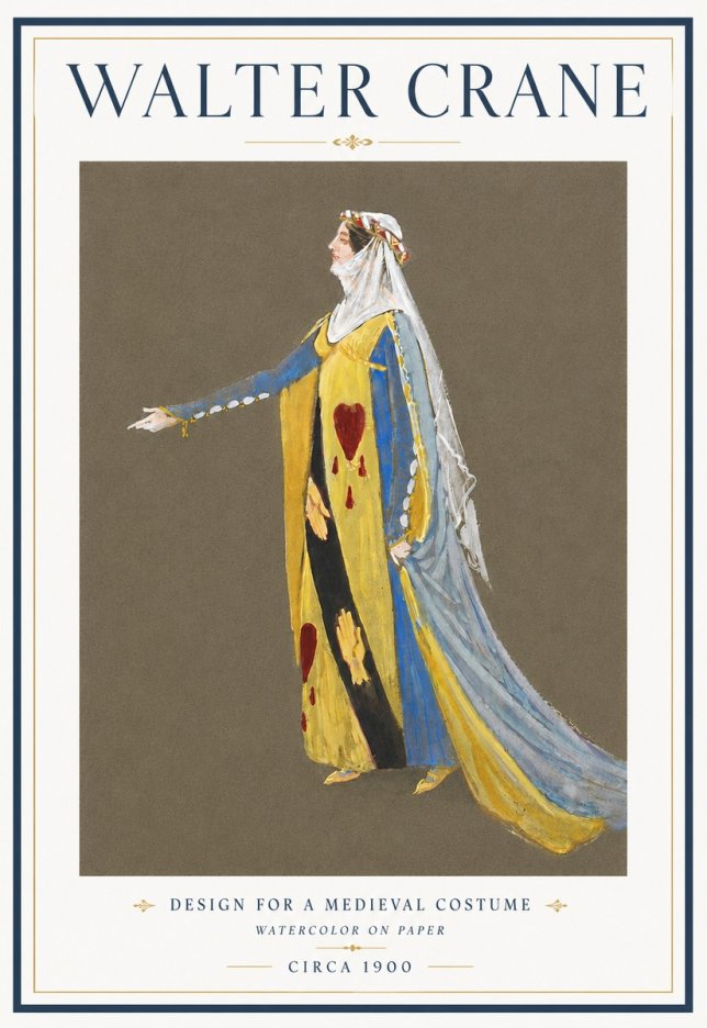 Walter Crane Design for a Medieval Costume No6 - Poszter