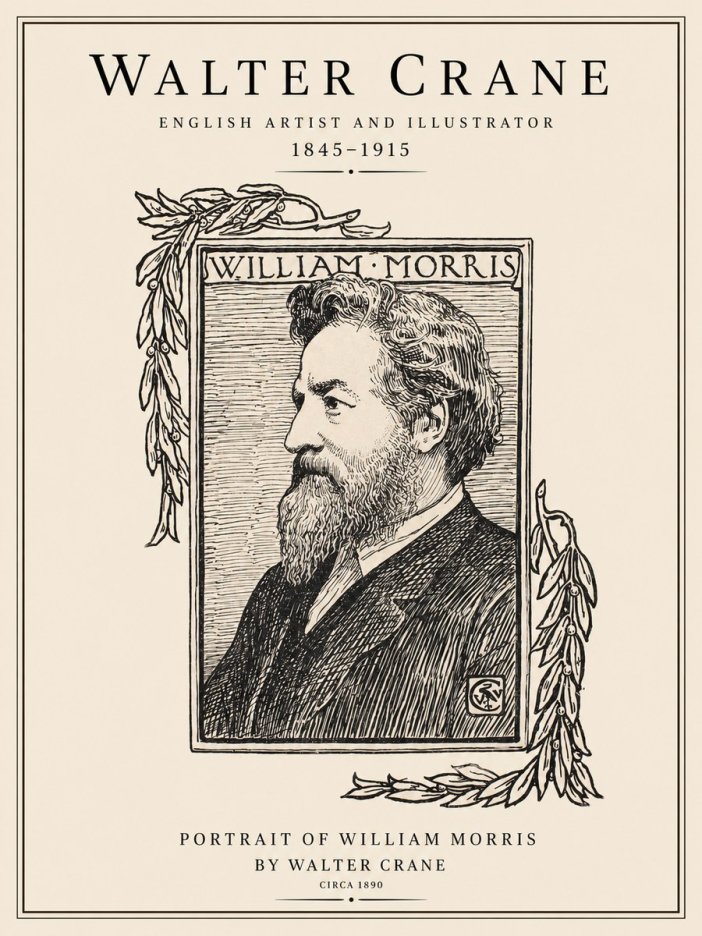 Walter Crane Portrait of William Morris No1 - Poszter