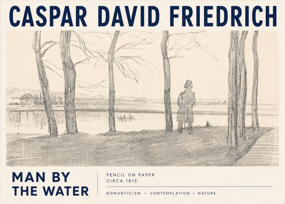 Caspar David Friedrich Man by the Water No3 - Poszter