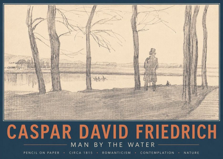 Caspar David Friedrich Man by the Water No4 - Poszter