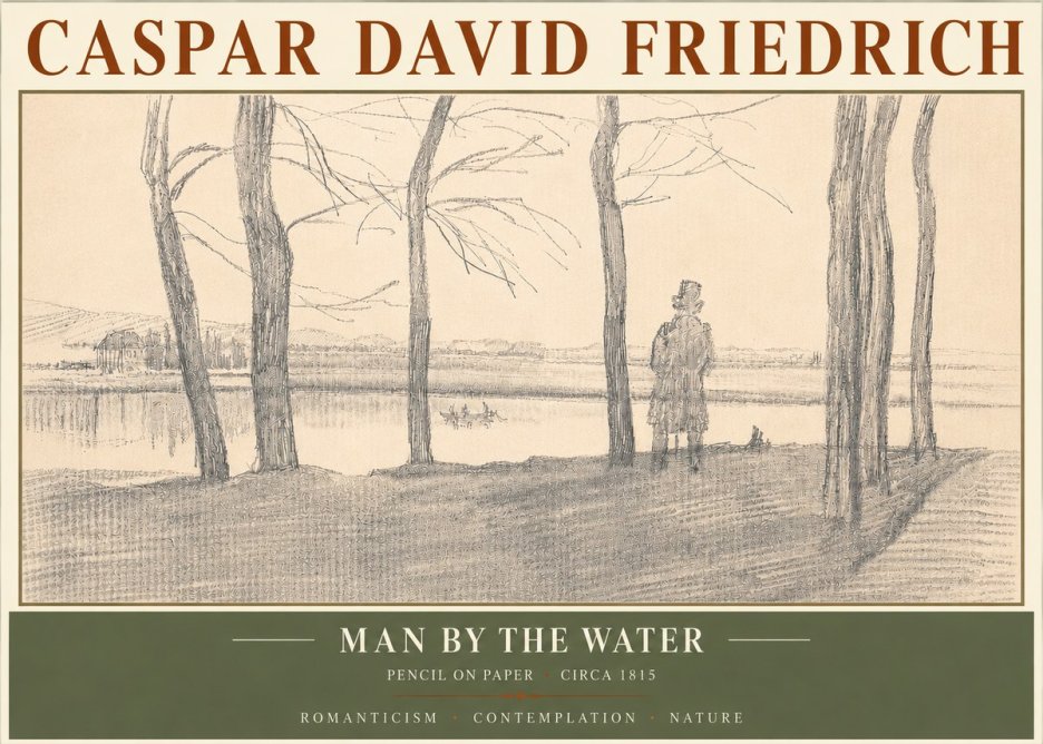Caspar David Friedrich Man by the Water No5 - Poszter